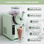 GreenPan Frost Ice Cream Maker & Slushie Machine, Soft Serve, Sorbet, Margaritas, Milkshakes, Frozen Yogurt, No Pre-Freezing, Ready in 15 Mins, 6 Modes, 7 Textures, Self-Cleaning, Family Size, Green
