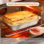40 Pack Aluminum Foil Pans 9x13 - Disposable Half Size Deep Steam Table Tin Foil Pans for Oven Baking Cake, Roasting Turkey, Food Prepping, Storing, Freezing, Chafing