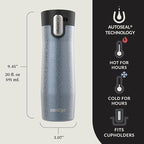 Contigo® AUTOSEAL® West Loop Vacuum-Insulated Stainless Steel Travel Mug with Easy-Clean Lid, 20 oz, 2 pack, Crystal Lakeside; Crystal Agave