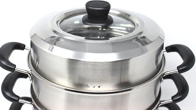 CONCORD 3 Tier Premium Stainless Steel Steamer Set (26 CM)