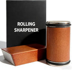 Bladeon Knife Sharpener, Rolling Knife Sharpener with Diamond & Ceramic Abrasives and 15/20° Magnetic Angle Guide for Kitchen, Chef & Outdoor Knives