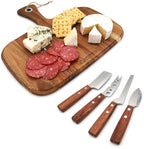 Cheese Knife, MATTSTONE HILL Cheese Knives Set - Soft & Semi Hard Cheese Knife, Soft Cheese Slicer, Cheese Cleaver, Hard Cheese Cutter, Premium Stainless Steel, Wood Handle