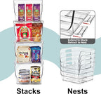 Sorbus Stackable Storage Bins Open Front, Clear Stackable Storage Bins, Pantry Bins for Storage and Organization, Acrylic Stackable Bins for Kitchen, Clear Pantry Organizer Bins (Small Square 2 Pack)