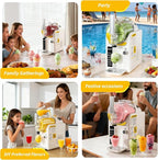 2 IN1 Soft Ice Cream Maker Slushie Machine for Home - 88oz Slushy Machine Maker No Ice Needed Self Cleaning, Frozen Drink Machine for Slushie, Margarita, Frappés, Milkshake