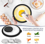 TeamFar 4-1 Colander with Bowl Set, Rotatable Colander for Kitchen, Stainless Steel Food Strainers and Colanders Mixing Bowl with Graters, for Veggies Fruits Washing, Pasta Straining - Black