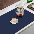 WISELIFE Coffee Mat Super Absorbent Dish Drying Mat Coffee Bar Accessories Large Drying Mats for Kitchen Counter 17" W x 30" L, Blue