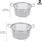 Tiawudi 2 Pack Strainers for Kitchen, 18/8 Stainless Steel Colander with Handles, Fine Mesh Strainer for Pasta, Rice and Fruit, Sieve with Resting Feet to Strain, Rinse, Steam or Cook Vegetables