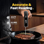 0.3S Professional Instant Read Meat Thermometer – Digital Food Thermometer for Cooking, Grilling, BBQ, Candy, Air Fryer, Griddle – Kitchen Gadget Essentials & Gifts for Him Dad Men Birthday – Grey