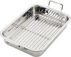 Farberware Classic Traditions Stainless Steel Roaster/Roasting Pan with Rack, 17 Inch x 12.25 Inch