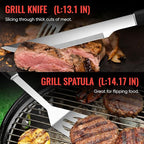 BBQ Accessories Grill Tools Set,Stainless Steel Barbecue Grill Accessories for Outdoor Grill,Barbecue Utensils Grilling Accessories Grilling Gifts for Men,Father's Day/Christmas/Thanksgiving Day