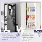 SWTYMIKI 3-Tier Water Bottle Organizer - Over the Door Stanley Cup Holder - Cup Rack with Hooks for Door or Wall Mount Option- Tumbler Organizer Storage Display for Kitchen Dorm Office RV, Black