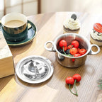 Macevia Mini Sauce Pan with Lid,Stainless Steel Butter Warmer Small Pot, For All Stoves Multipurpose Use for Home Kitchen or Restaurant (13.5oz/400ml) - Silver
