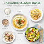 Compact Mini Rice Cooker Small Kitchen 3-Cup (Uncooked) / 6-Cup (Cooked), Non Stick Ceramic Inner Pot Rice Maker, 24H Timer Delay, Auto Keep Warm, 8 Functions Multicooker For Brown Rice, Steam, Soup