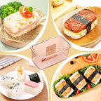 Musubi Press Mold Kit, 2 Pack Clear Musubi Maker with Stainless Steel 304 Luncheon Meat Slicer for SPAM (Champagne)