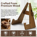 Wooden Plate Stand, 9 Inch Decorative Ornament Display Stand, Plate Holders for Displaying, Picture Frame Holder Stand, Cookbook Stand for Recipe Books, Photos & Collectibles