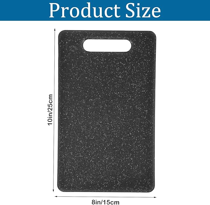 cobee 6 Pcs Small Cutting Board for Kitchen, 6" x 10", Plastic Cutting Boards Set with Easy Grip Handle Mini Cutting Board Mat Set, Dishwasher Safe, Cutting Mat Pad for Food Fruits Prep (Black)