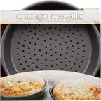 Chicago Metallic Deep Dish Pizza Pan Set of 4, 7 Inch Personal Size, Heavy-Duty Carbon Steel with Perforated Bottom for Crispy Crust, Perfect for Family Pizza Night