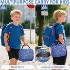 Lunch Box Kids Insulated Lunch Bag for Boys Girls Cute Reusable Lunch Tote Bag Waterproof Portable Thermal Lunch Box Kids for School Picnic Travel Blue Car