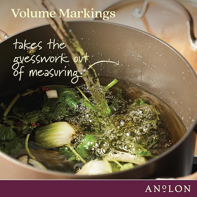Anolon Advanced Home Hard-Anodized Nonstick Wide Stock Pot/Stockpot (10-Quart, Bronze)