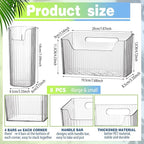 8 Pcs Storage Organizer Bins Wall Mounted Organizer Basket Plastic Cabinet Door Bins Stackable Hanging Baskets for Organizing for Wall Refrigerator Kitchen Bathroom Pantry(3.35'',White)