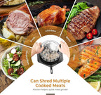Cleangor Chicken Shredder Tool Twist Large, BPA Free Meat Shredder with Ergonomic Handle, Non-Slip Food Shredder Tool for Pork, Beef, Set of Chicken Breast Shredder with Brush & Fork (1, Mint)