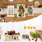 Kassel Ceramic Serving Platter Set | 16”/14”/12” Rectangular Serving Trays for Entertaining at Parties and Weddings | Oven Safe Extra Large Serving Trays for Tacos, Steak, and Cake