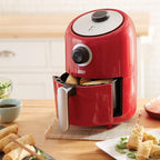 Dash Compact Air Fryer - Healthy Cooking with Auto Shut-Off Feature, Adjustable Temperature Control & Nonstick Fry Basket - Has AirCrisp® Technology - 2 Quart - Red