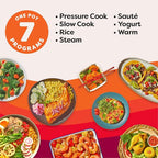Instant Pot 6QT RIO 7-in-1 Multi-Cooker, Pressure Cooker, Slow cook, Sauté, Steam, Rice Maker, Yogurt, & Warmer, Black, 6 Quarts