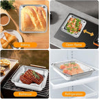 40 Pack 8x8 Inch Aluminum Pans with Clear Plastic Lids - Square Baking Cake Pans - Foil Pans with Lids - Disposable Food Containers Great for Cooking, Heating, Storing, Prepping Food