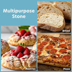 CucinaPro Pizza Stone for Oven, Grill or BBQ- 1/2" Extra Thick Cordierite Rectangular Baking Stone for Better Cooking- 15" x 12" Pan- Holds High Temp For Crispy Crust- Kitchen Tool Essential Must Have