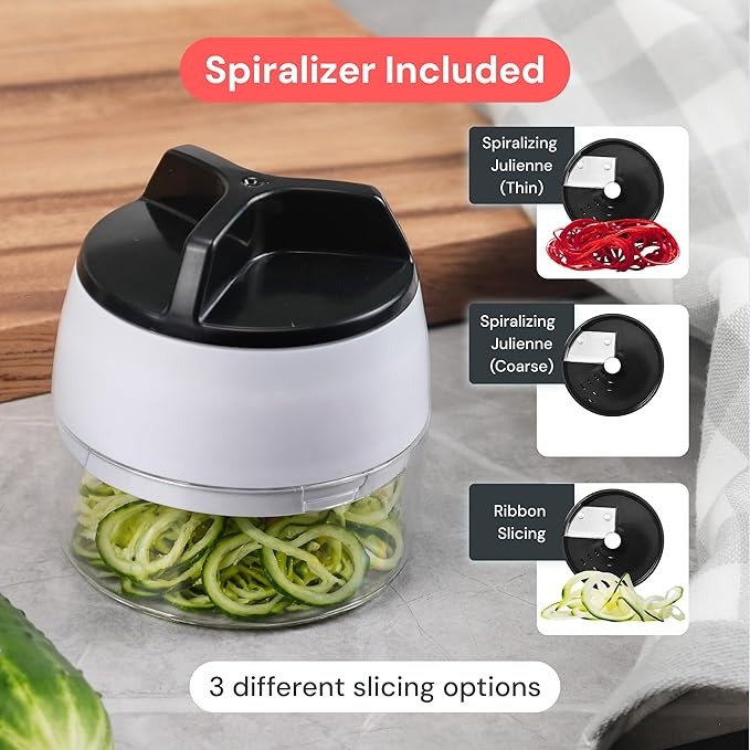 Fullstar XL Vegetable Chopper & Mandoline Slicer – Vegetable, Onion, Potato, Food, Veggie & Fruit Slicer, Dicer & Spiralizer with Pull-Out Catch Tray, Kitchen Gadgets & Gifts (11 in 1, White)