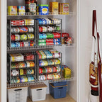 JKsmart 4-Tier Can Rack Organizer for Pantry, Adjustable Can Storage Holder for Various Ounces of Canned food Soda Drinks, Can Dispenser Holds Up to 48 Cans for Cupboard Cabinet