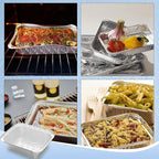 iHomeSet 25 Pack 1 lb Rectangular Disposable Aluminum Foil Pan 16 oz Take Out Food Containers with Clear Plastic Dome Lids, for Catering, Baking, Roasting Food
