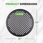 NutriChef 2-Pack 13’’ Non-Stick Pizza Pans, Round Pizza Pans for Oven, Commercial-Grade Carbon Steel, Non-Stick Gray Coating, Ideal for Baking Pizza, Cookies and More, Dishwasher Safe