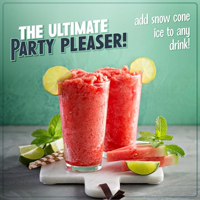 Nostalgia Snow Cone Machine With 2 Reusable Plastic Cups & Ice Scoop for Easy Serving- Retro Table-Top Ice Cone Maker Makes 20 Icy Treats- Slushie Machine for Parties, Family Treats & Gatherings- Aqua