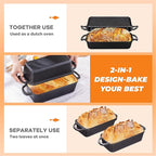 11x5 Inch Cast Iron Loaf Pan, 5.8 Qt Large Dutch Oven Loaf Pan with Lid, Sourdough Bread Baking Pan for Homemade Bread|Meatloaf, Even Heat Distribution & Oven Safe up to 500°F