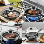 10 Inch Pan Lid, 10 Inch Frying Pan Lids, Tempered Glass Cast Iron Lid for Skillets, Fry Pan, Wok Pot (10 inch)