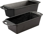 Lodge Cast Iron Loaf Pan - 8.5 x 4.5 Inch PFAS-Free Bread Baking Pan - Naturally Seasoned Cast Iron Bakeware for Sourdough, Meatloaf, Breads, and More - Made in the USA - 2 Pack