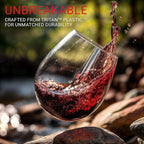 Bravario Unbreakable Stemless Plastic Wine Glasses | Reusable | Shatterproof 100% Tritan Plastic | Dishwasher-Safe | BPA-free | Awesome for Indoor & Outdoor | 13 oz, Set of 8