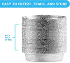 MontoPack 7” Round 100 Pack Aluminum Foil Pans with Clear Lids | Disposable Containers with Straight Walls for Storing, Baking, Meal Prep & Reheating | Freezer & Oven Safe, Recyclable