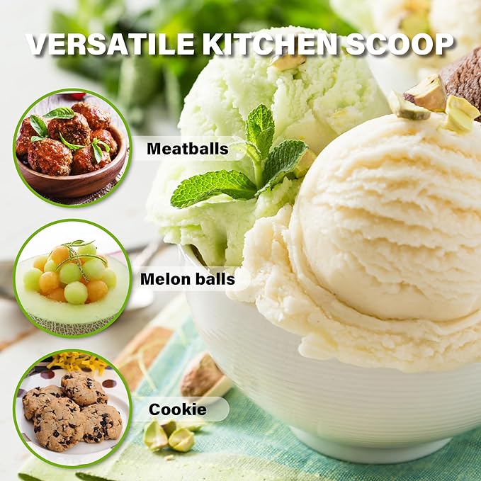 Extra Small Cookie Scoop, 1 Tsp Cookie Scoop, Mini Ice Cream Scoop for Melon Baller, Cookie Dough, 0.2oz/ 25mm, Easy Squeeze & Release, Orange