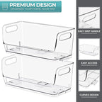Sorbus Stackable Storage Bins Open Front, Clear Stackable Storage Bins, Pantry Bins for Storage and Organization, Acrylic Stackable Bins for Kitchen, Clear Pantry Organizer Bins (Small Wide 4 Pack)