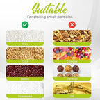 Wall Mounted Dry Food Dispenser with Individual Containers and Removable Walls for Rice, Beans, small grains, Lentils for Pantry and Kitchen Storage with Measuring Cup – 5 Grids