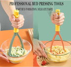 2pcs Potato Masher Manual Masher Kitchen Masher Non-Scratch Nonstick Potato Pumpkin Ricer Smasher Kitchen Tools for Bean, Root Vegetables, Fruits, Baby Food, Avocado potato masher (Green+Orange)
