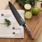 Knife Set,GOODA 9 Piece Kitchen Knife Set with Block and Sharpener, Anti-Rust Stainless Steel Cooking Knives Set for Kitchen, Chef Knife Block Set