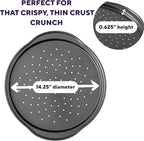 Wilton Gold Non-Stick 14 in Pizza Crisper, Warp-Resistant Bakeware, Made without PFAS, Packaging May Vary