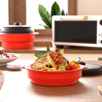 Microwave Steamer for Vegetables | Microwave Grill Pan & Steamer Bowl | Microwave Silicone Cookware | Microwave Popcorn Popper | Dishwasher Safe