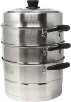 CONCORD 3 Tier Premium Stainless Steel Steamer Set (26 CM)