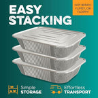 Aluminum Pans With Lids 9x13 [10 Sets] Aluminum Foil Pans Trays With Lids - Half Size Tin Foil Disposable Pans For Baking, Roasting, Cake Serving Dishes, Catering Supplies, Steam Table Chafing