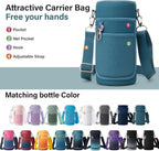 DYSANKY Insulated Water Bottle | Thickened Stainless Steel Vacuum Metal | Portable Sports Water Jug for Gym and Hiking with Straw, Carrier Bag, Handle Strap | BPA-Free 32 oz